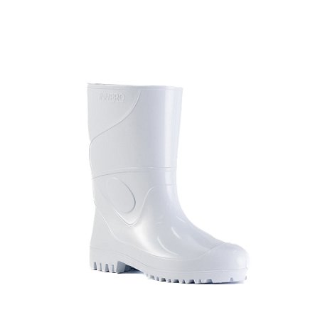Bota PVC Borracha Preta / Branca Cano Médio 28cm