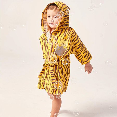 Roupão de Bebê Estampado Tigre(1a4)
