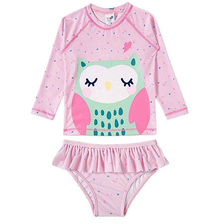 Conjunto Praia Infantil Tip Top Blusa Manga Longa 0-6mese Ami