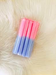 Vela palito bicolor rosa e azul Pct 8 Un