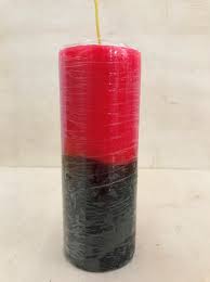 vela sete dias bicolor vermelha e preto 280g