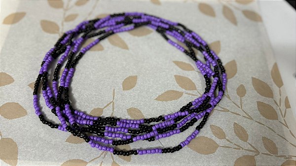 Fio de Conta Preto e Roxo