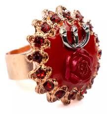 Anel Rosa Com Tridente - Com Regulagem