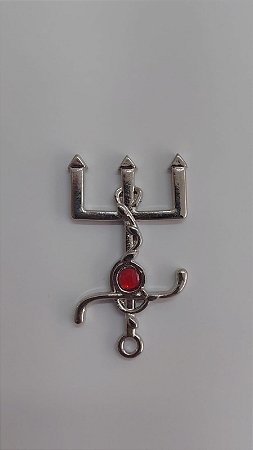 Pingente Prateado- Exu 5cm