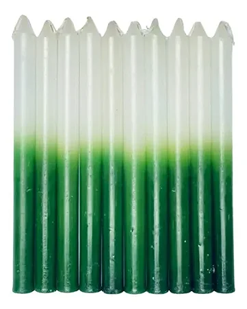 Vela Palito- Verde c/ Branco Pct 8 Und