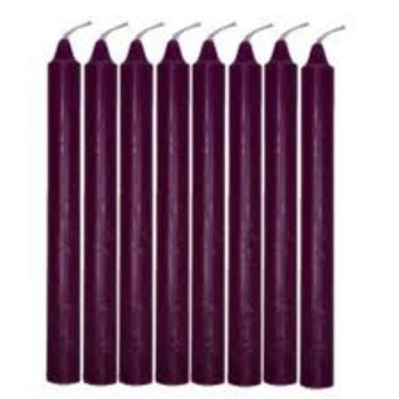 Vela Palito- Roxo Escuro- Pct 8 Und