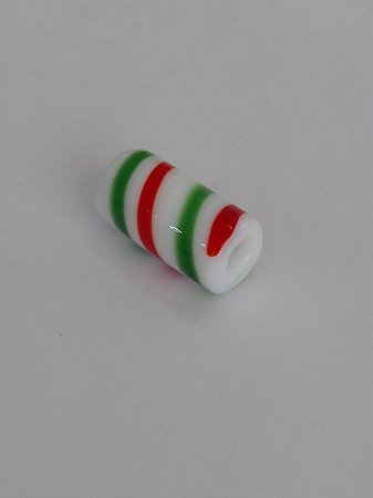 Firma De Vidro - Branco C/ Detalhe Verde e Vermelho