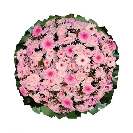 Coroa de Flores com Gérberas Cor de Rosa