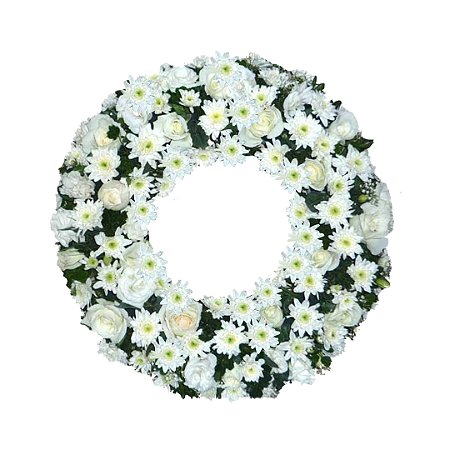 Coroa de Flores Estilo Arco Americano Com Flores Brancas Basic