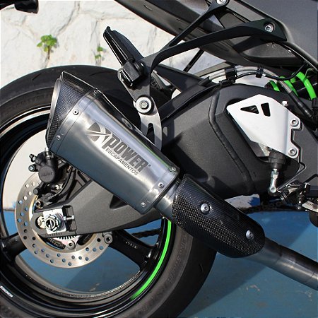 Ponteira Escapamento Esportivo link moto kawasaki zx-6r curto inox