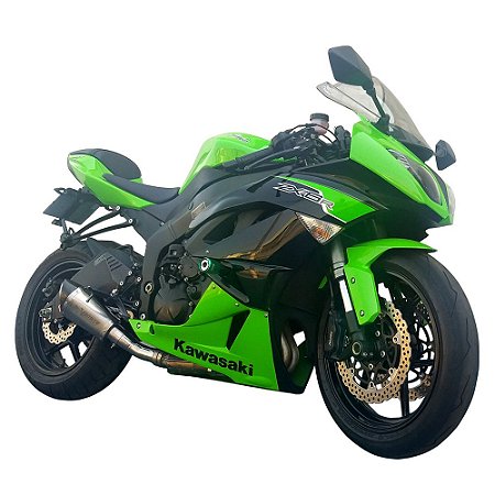 Ponteira Escapamento Esportivo link moto kawasaki zx-6r curto inox