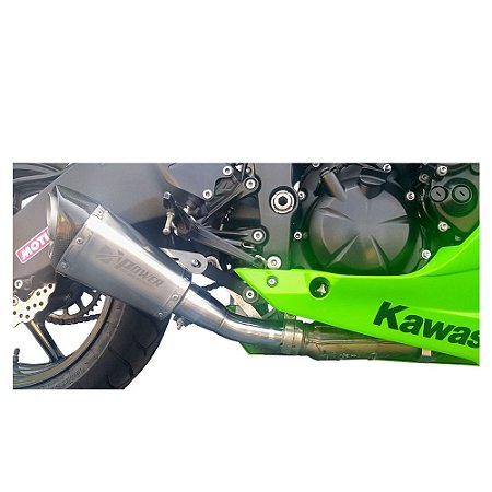 Ponteira Escapamento Esportivo link moto kawasaki zx-6r curto inox
