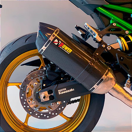Ponteira R66 CARBONO + Coletor 4X1 Inox Kawasaki Z900 até 2024 Power Escapamentos Esportivo