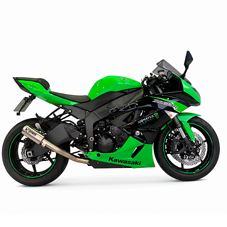 ESCAPAMENTO PONTEIRA SC INOX + LINK LONGO EM AÇO INOX KAWASAKI ZX-6R 2010-2016 POWER