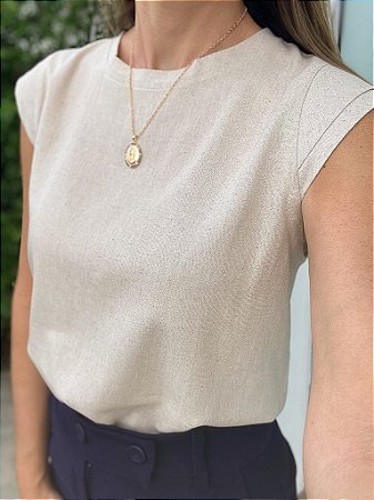 Blusa Linho Manga Japonesa