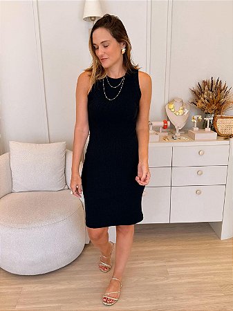 Vestido Canelado Básico