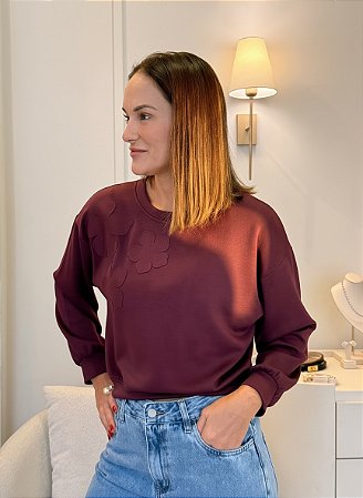Blusa Moletom Flor