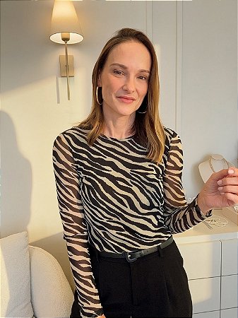 Blusa Tule Animal Print