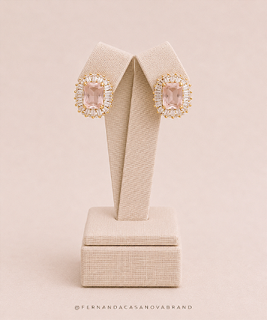 Brinco Zirconia com Rosa