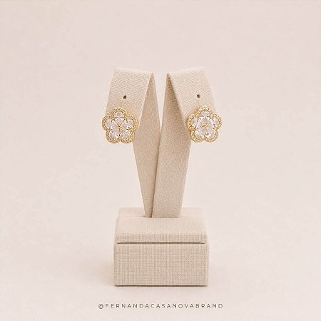 Brinco Zirconia Flor