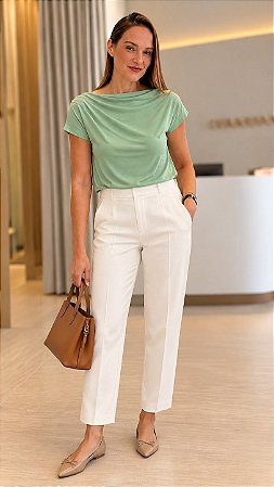 Blusa Canoa Pregas