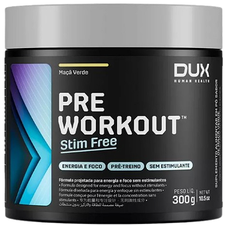 PRE WORKOUT SEM CAFEÍNA 300G MAÇA VERDE - DUX