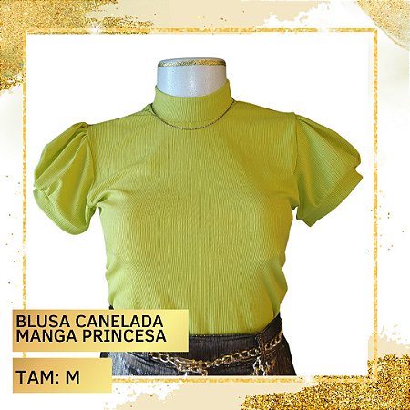 Blusa Canelada Manga Princesa