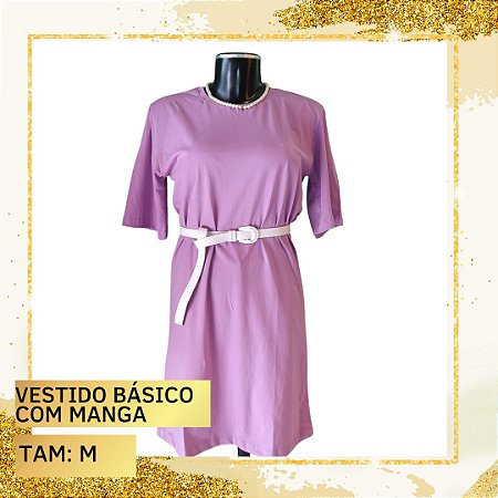 Vestido Básico com Manga