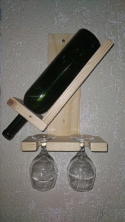 Porta vinho gourmet em madeira maciça envernizada rústico