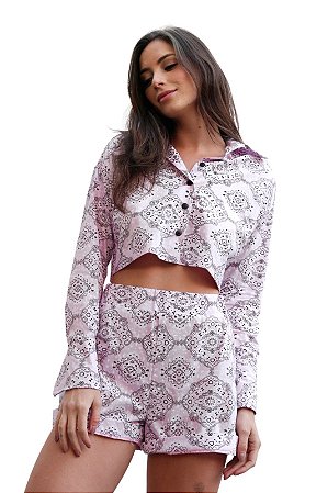 Short Estampa Bandana Rosa