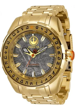 Relógio Masculino Invicta Star Wars 50mm Dourado Modelo 34853 Edição Limitada