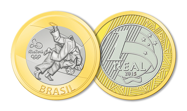 Moeda Comemorativa Jogos Olímpicos 2016 Judô 1 Real FC  ( Sachê Lacrado 50 Moedas )