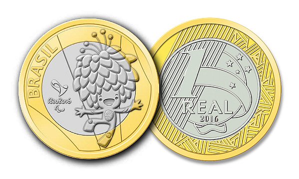Moeda Comemorativa Jogos Olímpicos 2016 Mascote Tom 1 Real FC - Sachê Lacrado 500 Moedas