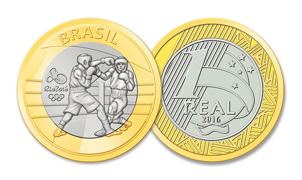 Moeda Comemorativa Jogos Olímpicos 2016 Boxe 1 Real FC ( Sachê Lacrado 50 Moedas )