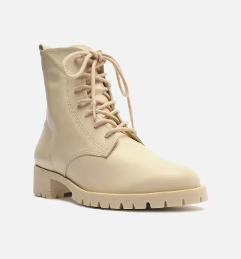 Coturno Arezzo Off-White Couro Tratorado Básico