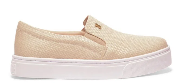 Tênis Santa Lolla Slip On Bege Bico Redondo