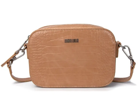 Bolsa Santa Lolla Transversal Bege Croco Pequena