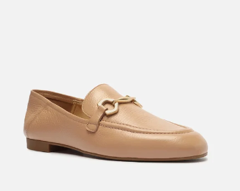 Mocassim Arezzo Couro Nude Corrente