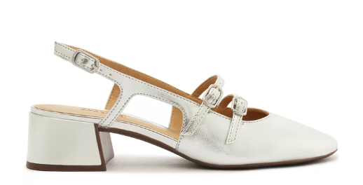 Sapatilha Boneca Anacapri Slingback Prata Verniz Milena