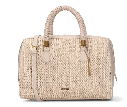 Bolsa Santa Lolla Baú Bege Palha Transversal