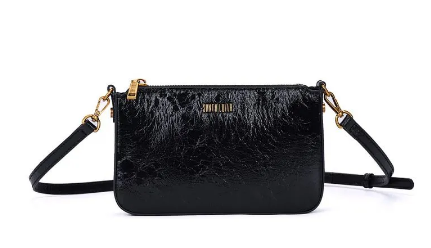 Bolsa Santa Lolla material metal crinkle black