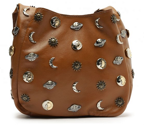 Bolsa Arezzo Tiracolo Detalhes Lua e Sol Marrom