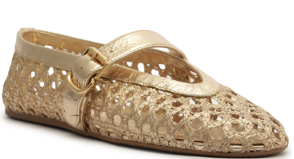 Sapatilha Arezzo Multimaterial Tela Dourado