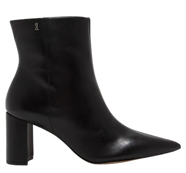Bota Santa Lolla Couro Nobre Soft Preta Bico Fino Salto Bloco