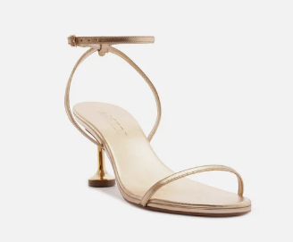 Sandalia Arezzo Dourada Salto Médio Taça Dourado