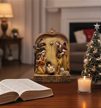 Presépio de mesa Alegrai-vos e Amai-vos.