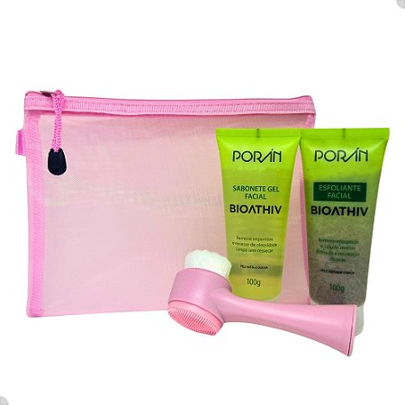 Kit De Esfoliação Limpeza Facial Com Escova Facial 2 Em 1 Skincare Completo Todos Os Tipos De Pele