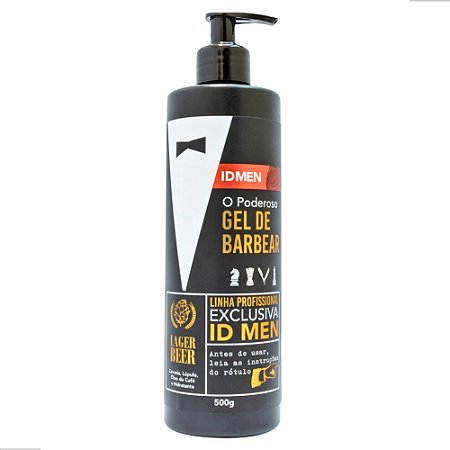 Gel De Barbear Transparente Profissional Id Men 500g Com Secagem Lenta, Fragrância Refrescante, Hidratação E Precisão Para Barbeiros E Uso Diário Em Casa