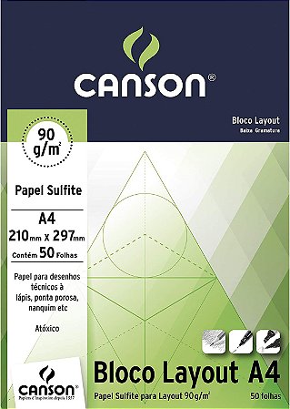 BLOCO LAYOUT  90G A4 50F CANSON