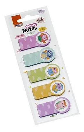 MARCADOR DE PÁG. SMART NOTES FUNNY 23X45MM CORUJA 25FLS 5MARC.